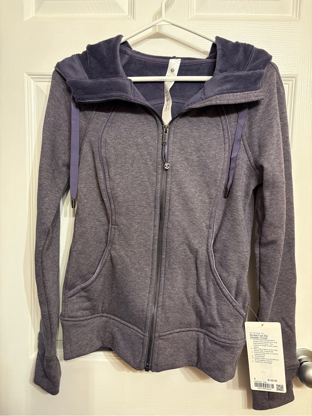 Lululemon Scuba Full-Zip Hoodie *Plush - Heathered Nightfall, Size 4